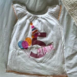 Girl’s 5 year old birthday shirt, Mudpie